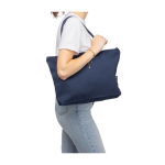 Sac en polycoton recyclé, fermeture éclair et longues anses 330 g/m² dixième vue
