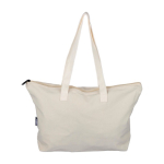 Sac en polycoton recyclé, fermeture éclair et longues anses 330 g/m² sixième vue
