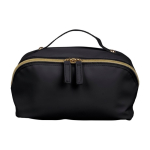 Trousse de toilette en PU avec grand compartiment et anse de transport