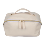 Trousse de toilette en PU avec grand compartiment et anse de transport