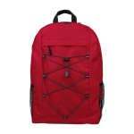Sac à dos de sport avec bandes élastiques et poches latérales en filet couleur rouge première vue