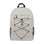 Sac à dos de sport avec bandes élastiques et poches latérales en filet couleur beige première vue