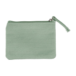 Porte-monnaie en velours personnalisable avec fermeture éclair couleur vert pastel première vue