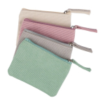 Porte-monnaie en velours personnalisable avec fermeture éclair troisième vue