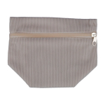 Trousse en velours côtelé à personnaliser, avec fermeture éclair couleur gris première vue