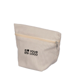 Trousse en velours côtelé à personnaliser, avec fermeture éclair couleur beige avec zone d'impression