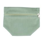 Trousse en velours côtelé à personnaliser, avec fermeture éclair couleur vert pastel première vue