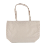 Sac en velours avec longues anses, compartiment et poche intérieure couleur beige première vue