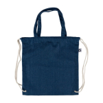 Sac à dos et sac en denim recyclé avec cordons couleur naturelle couleur bleu jean première vue