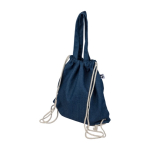 Sac à dos et sac en denim recyclé avec cordons couleur naturelle première vue