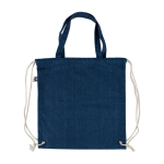 Sac à dos et sac en denim recyclé avec cordons couleur naturelle quatrième vue