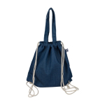 Sac à dos et sac en denim recyclé avec cordons couleur naturelle sixième vue