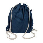 Sac à dos et sac en denim recyclé avec cordons couleur naturelle septième vue