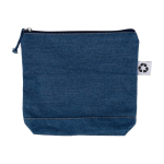 Trousse en denim recyclé avec compartiment unique couleur bleu jean première vue