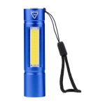 Lampe de poche en aluminium rechargeable avec dragonne et 3 modes couleur bleu roi première vue
