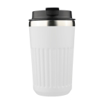 Mug à emporter en acier inoxydable recyclé, double paroi 400 ml couleur blanc première vue