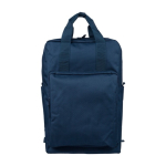 Sac à dos en polyester recyclé pour PC avec poignées supérieures 16’’ couleur bleu marine première vue