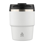 Mug de voyage compact pour le café avec double paroi isolante 175 ml couleur blanc première vue
