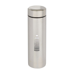 Thermos en acier inoxydable à double paroi avec filtre à thé 450 ml couleur argenté mat vue impression avec logo 2