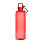 Gourde légère en plastique recyclé avec mousqueton 750 ml couleur rouge deuxième vue frontale