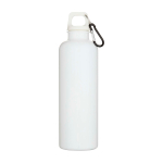 Gourde légère en plastique recyclé avec mousqueton 750 ml couleur blanc deuxième vue frontale