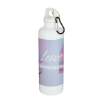 Gourde légère en plastique recyclé avec mousqueton 750 ml couleur blanc