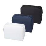 Trousse de voyage en polyester recyclé avec fermeture éclair couleur noir deuxième vue en couleurs