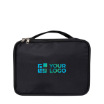 Trousse organisatrice de maquillage en polyester recyclé avec zone d'impression