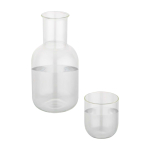 Ensemble carafe en verre et verre finition mate, parfaits pour l’eau couleur transparent