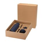 Gourde en acier inoxydable recyclé à double paroi, 3 pièces 650 ml couleur bleu marine