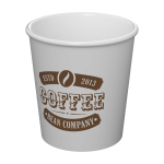 Gobelet réutilisable idéal pour espresso Americano® Piccolo 100 ml couleur blanc vue avec logo