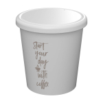 Gobelet réutilisable espresso avec couvercle Americano® Piccolo 100 ml couleur blanc vue impression avec logo 2