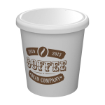 Gobelet réutilisable espresso avec couvercle Americano® Piccolo 100 ml couleur blanc vue avec logo