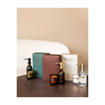 Set distributeur savon et bougie parfumée en verre WELLmark 250 ml couleur blanc image nature morte