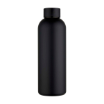 Gourde en acier inoxydable recyclé finition mate 750 ml couleur noir deuxième vue frontale