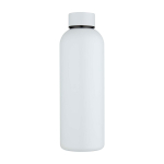 Gourde en acier inoxydable recyclé finition mate 750 ml couleur blanc deuxième vue frontale
