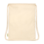 Sac à cordon en coton biologique, couleur naturelle, 5 L, 100 g/m² couleur naturel deuxième vue arrière