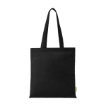 Tote bag en coton biologique avec grand compartiment 7 L 140 g/m² couleur noir deuxième vue frontale