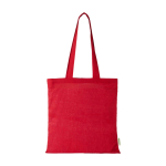 Tote bag en coton biologique avec grand compartiment 7 L 140 g/m² couleur rouge deuxième vue frontale