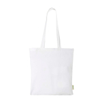 Tote bag en coton biologique avec grand compartiment 7 L 140 g/m² couleur blanc deuxième vue frontale