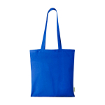 Tote bag en coton biologique avec grand compartiment 7 L 140 g/m² couleur bleu roi deuxième vue frontale