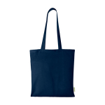 Tote bag en coton biologique avec grand compartiment 7 L 140 g/m² couleur bleu marine deuxième vue frontale