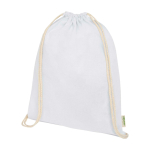Sac en coton biologique avec cordons naturels 5 L 140 g/m² couleur blanc