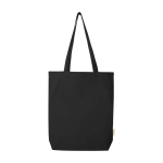 Tote bag en coton biologique avec fond large 11 L 180 g/m² couleur noir deuxième vue frontale