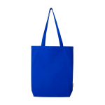 Tote bag en coton biologique avec fond large 11 L 180 g/m² couleur bleu roi deuxième vue frontale