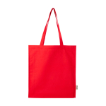 Tote bag en coton biologique avec soufflets latéraux 14 L 180g/m² couleur rouge deuxième vue frontale