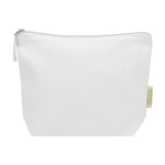 Trousse de toilette en coton bio avec fermeture éclair 1 L 180 g/m² couleur blanc deuxième vue frontale