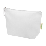 Trousse de toilette en coton bio avec fermeture éclair 1 L 180 g/m² couleur blanc