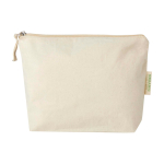 Trousse de toilette en coton bio avec fermeture éclair 1 L 180 g/m² couleur naturel deuxième vue frontale