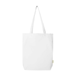 Sac en coton biologique avec base large 10 L 270 g/m² couleur blanc deuxième vue frontale